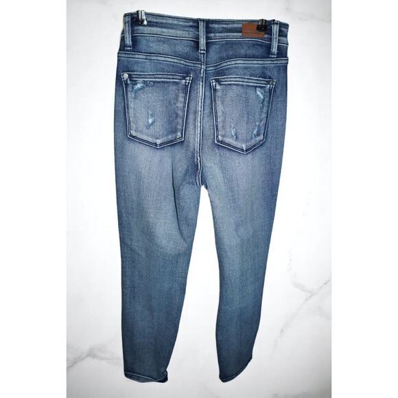 Judy Blue Boyfriend Fit Distressed Jeans Women’s Size 0/24 Medium Wash - Picture 6 of 10